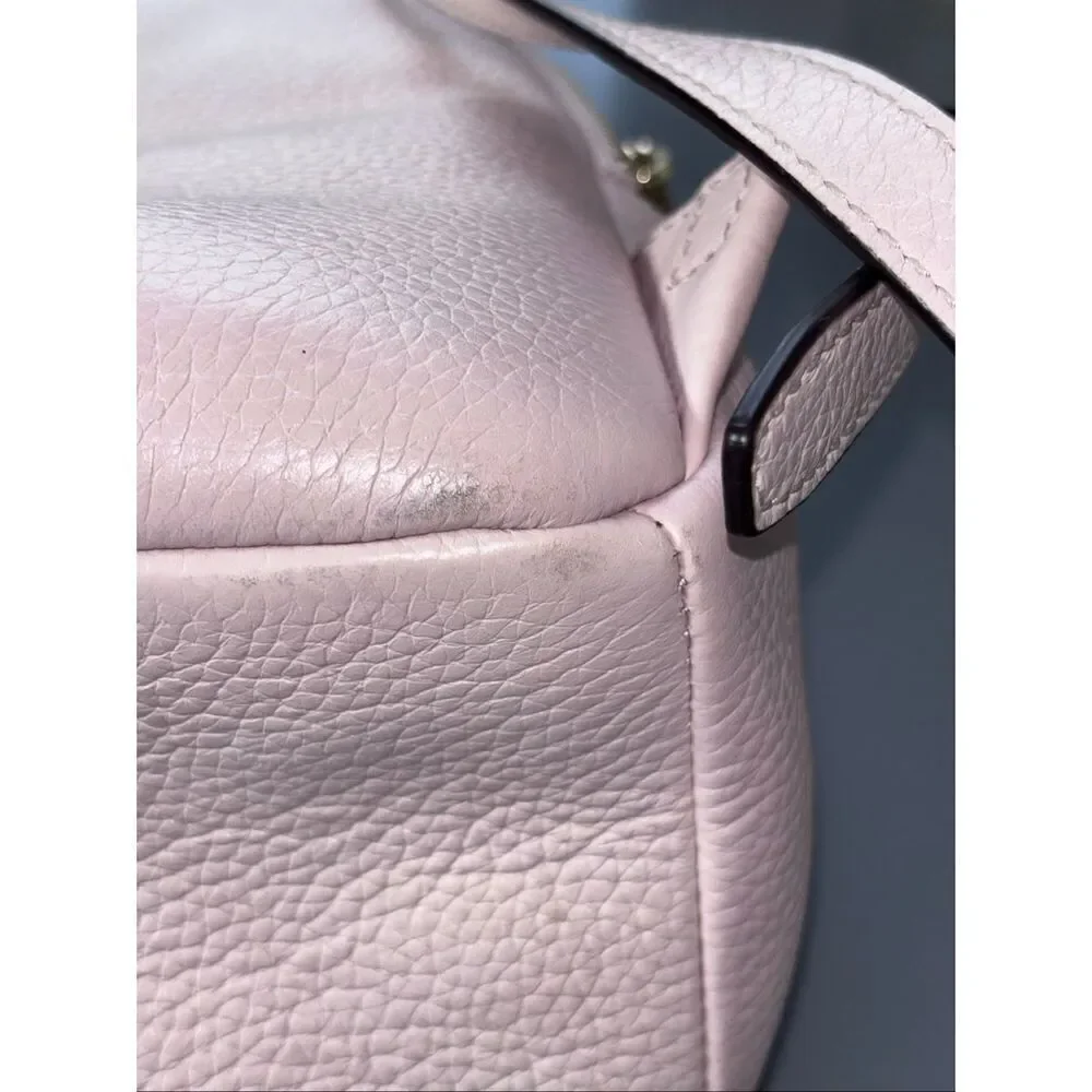Michael Kors Medium Studded Pebbled Leather Backpack powder blush ballet pink